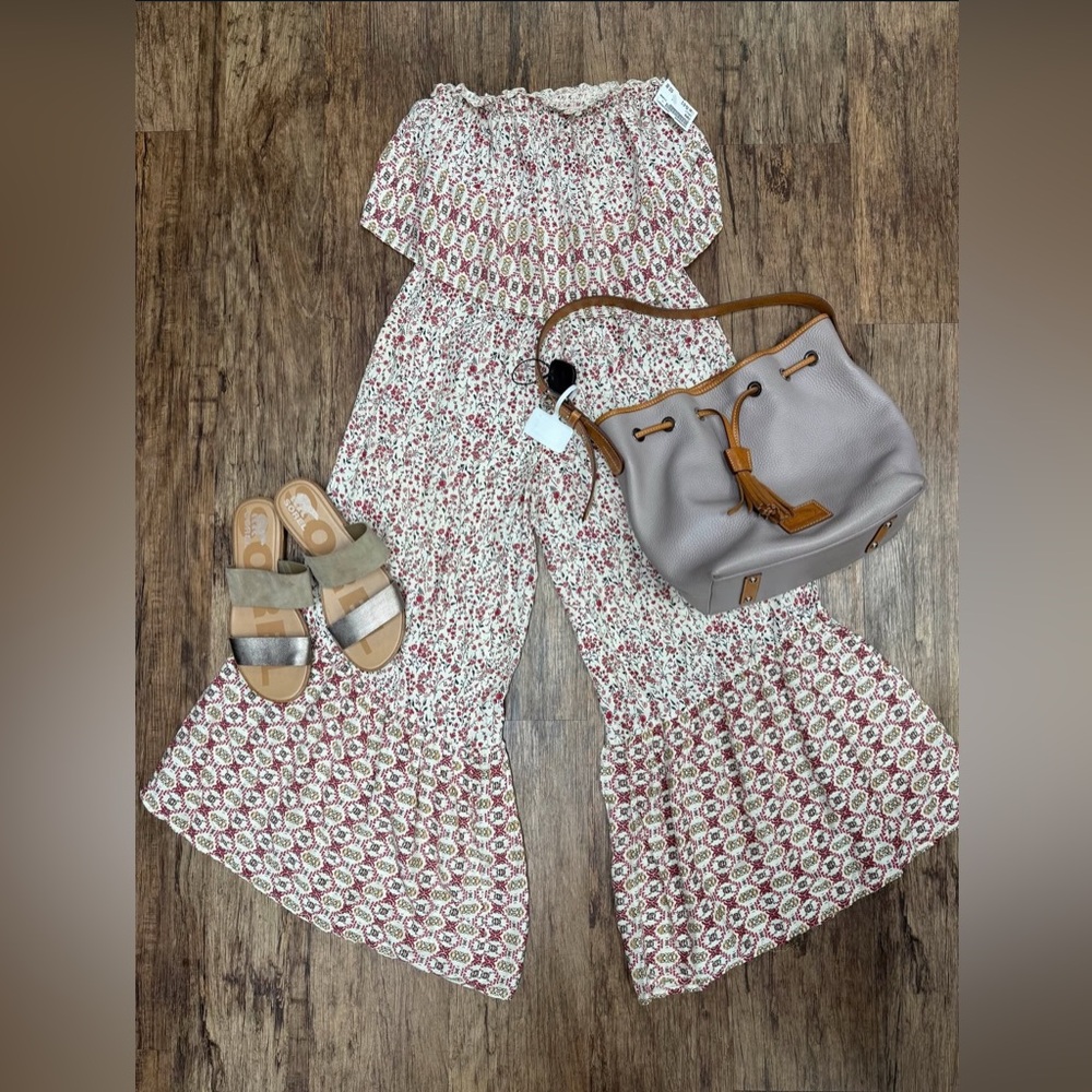 Japna Boho Strapless Smocked Jumpsuit - Picture 2 of 6